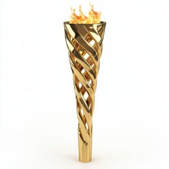 A stunning golden torch with flames, symbolizing victory and achievement.