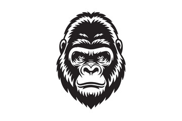 Gorilla Head  Silhouette Vector