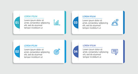 Business infographic design template with 4 options, steps or processes. Can be used for workflow layout, diagram, annual report, web design	
