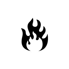 Fire icon isolated on white background.