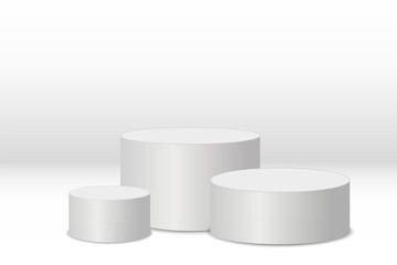 Minimalistic empty podium with soft lighting and shadows, ready for product display, awards, or branding presentation.