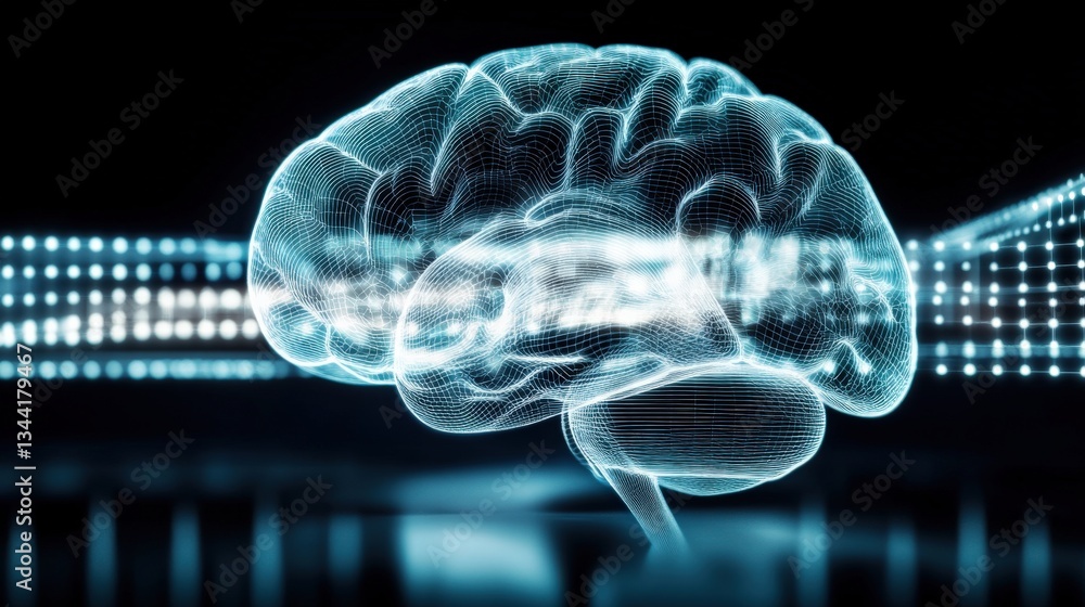 Poster exploring the intricacies of the human brain digital art abstract environment futuristic view neural