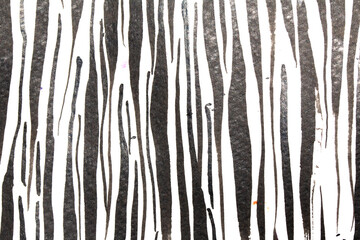 Thick Ink Pen Black Lines on White Background Zebra Skin Barcode Shapes
