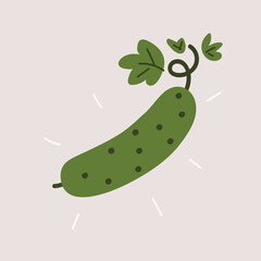 Cartoon vector illustration of a cucumber in a playful and vibrant style.