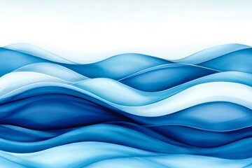 Obraz premium Abstract blue wavy background creating a sense of motion and fluidity