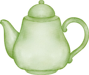 watercolor teapot