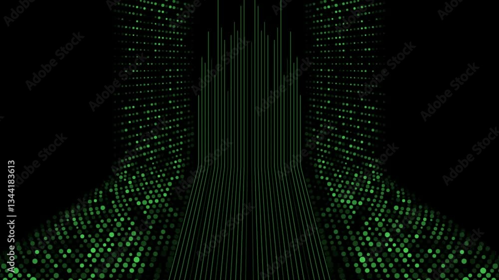 Aufkleber bright green minimal dotted lines abstract technology background. seamless looping geometric futuris