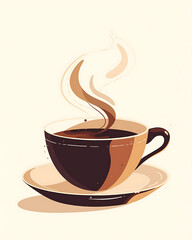 Obraz premium Coffee and accessories concept illustrations for wallpaper or advertising