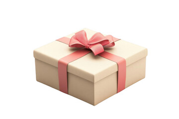 Obraz premium Present Box with ribbon decoration, Gift wrapped with an elegant peach ribbon