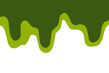 Green toxic waste dripping isolated in white background. Green gradation toxic banner. Pollution