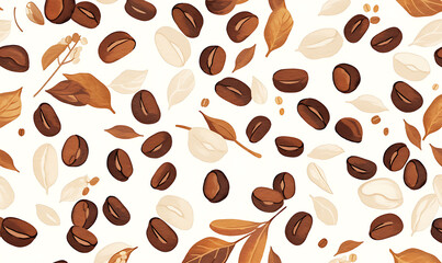 Obraz premium Coffee and accessories concept illustrations for wallpaper or advertising