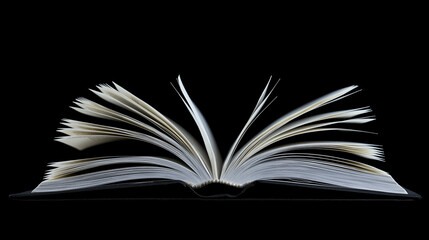 Fototapeta premium A book open on dark isolation background, Illustration.