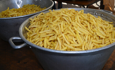 fried potatoes in large quantities before cooking