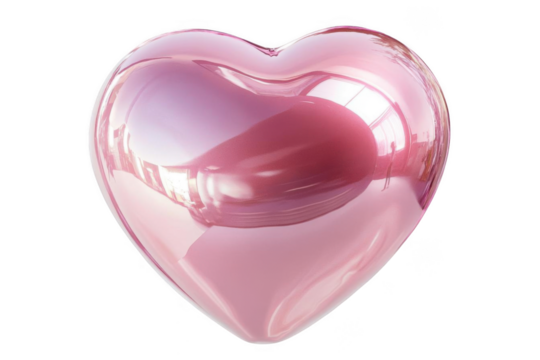 Pink Heart Shine Brightly on Valentine's Day, a glossy symbol of love.