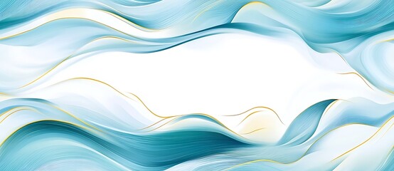 Abstract ocean waves in blue and turquoise seamless pattern