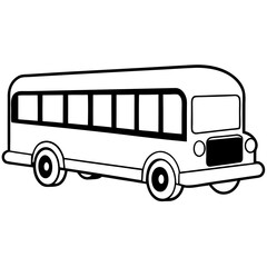 Modern Line Drawing of a School Bus