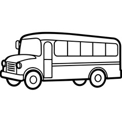 Modern Line Drawing of a School Bus