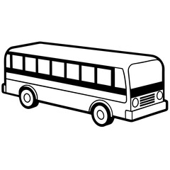 Modern Line Drawing of a School Bus