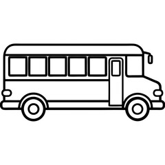 Modern Line Drawing of a School Bus