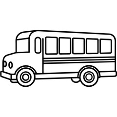 Modern Line Drawing of a School Bus