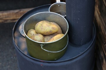 bucket of potatoes