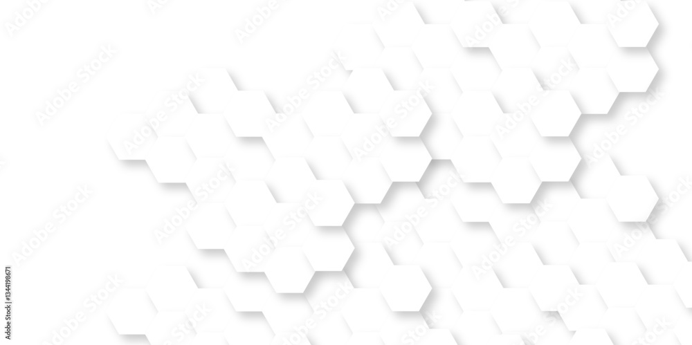 Poster minimalistic abstract background with hexagonal lines in light. abstract geometric science technolog