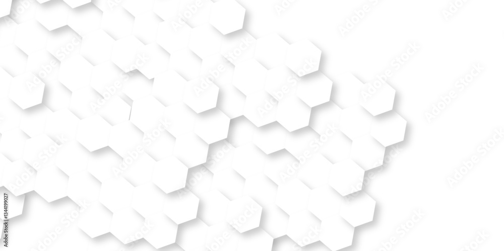 Poster minimalistic abstract background with hexagonal lines in light. abstract geometric science technolog
