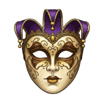 Handmade venetian mask vectorized isolated