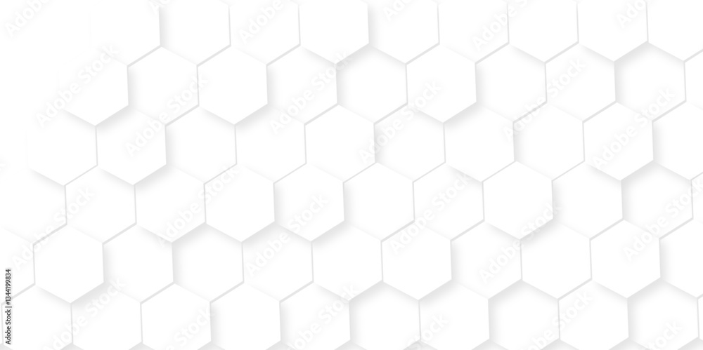 Poster minimalistic abstract background with hexagonal lines in light. abstract geometric science technolog