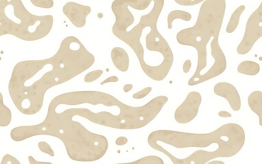 Beige and white abstract organic shapes, seamless pattern for fabric design