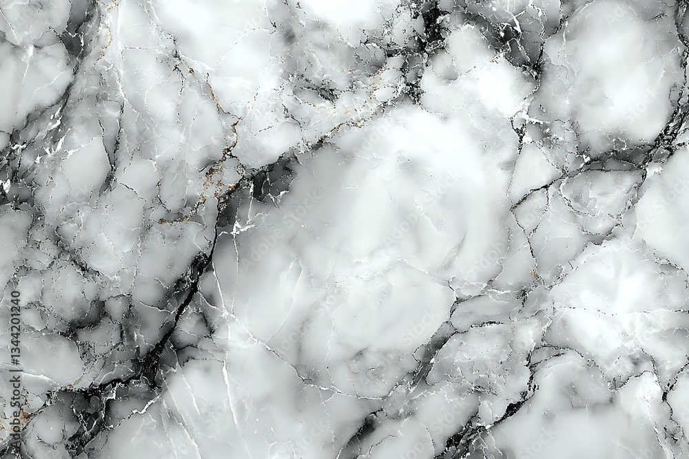 Poster natural marble stone texture in gray and white tones with dark veining creates luxurious surface pat