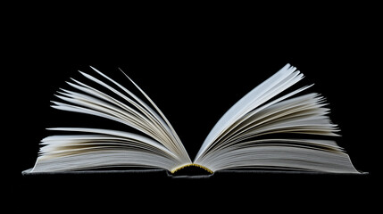 A book open on dark isolation background, Illustration.