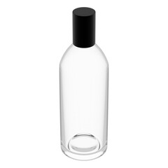 4K 3D Minimalist Perfume Bottle Mockup – Transparent Glass with Blank Label