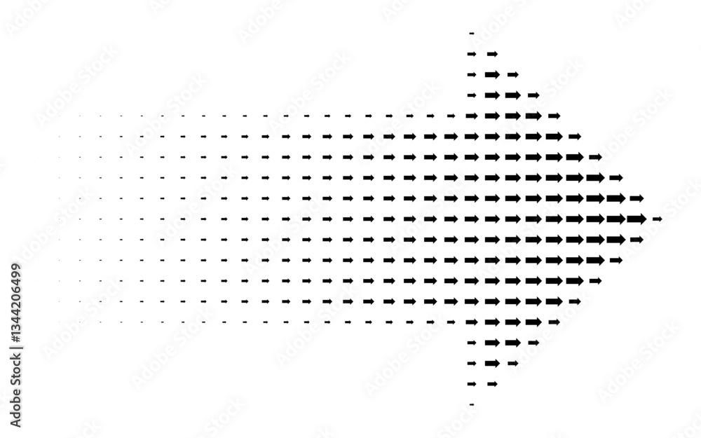 Wall mural dynamic arrow pattern indicating movement direction