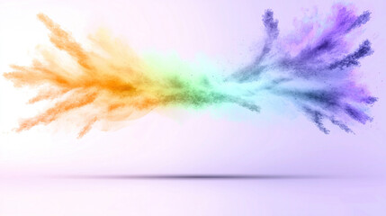 Abstract colorful powder explosion