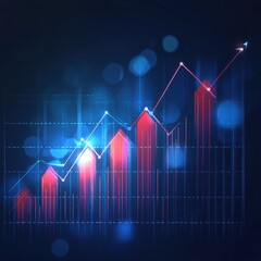 Fototapeta premium Trending Upward Financial Growth Chart Showing Business Success and Economic Progress