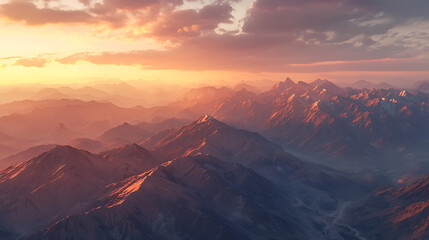Naklejka premium Majestic Snow-Capped Mountains Under a Full Moon with Starry Sky
