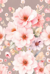 Elegant Pink Floral Pattern Watercolor Background for Home Decor & Wedding Inspiration