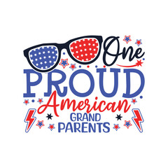 Fototapeta premium One proud American grand parents 4th of July memorial design