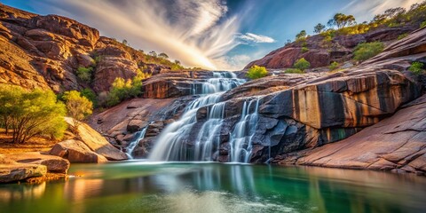 Minimalist Serpentine Falls, Western Australia: Cascading Water & Rocks