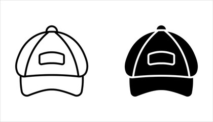 Cap icon set. Vector illustration on a white background.