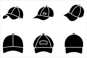 Cap icon set. Vector illustration on a white background.
