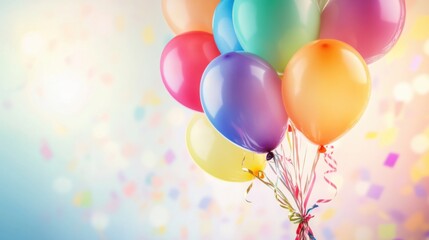 Colorful Balloon Bouquet with Ribbon, Celebrating International Children's Day in a Joyful Atmosphere