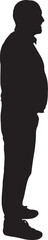 vector; silhouette of side view of a man standing