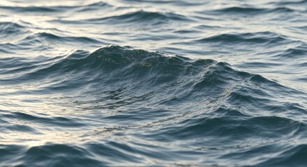 Fototapeta premium Ocean Waves Texture Dark Blue Water Surface Natural Sea Background Rolling Wave Close Up