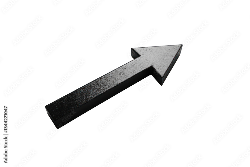 Poster a single black arrow placed horizontally on a white backdrop, with its tail fading into the backgrou