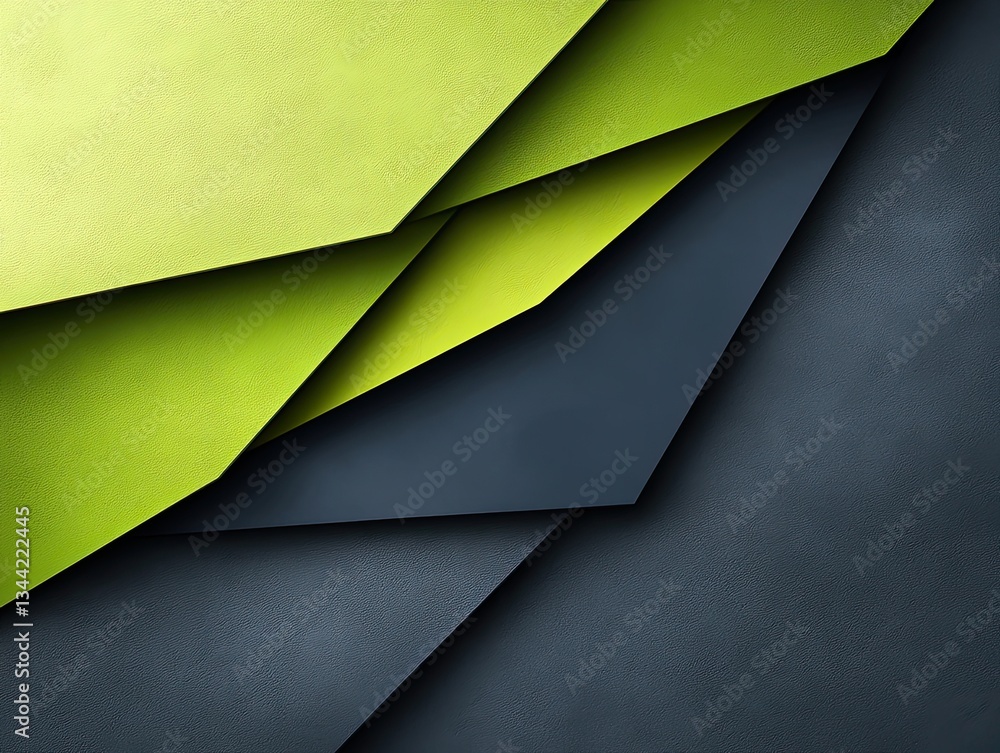 Poster abstract textured background of overlapping lime green and dark gray shapes. ideal for modern design