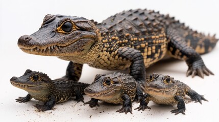 Naklejka premium The African dwarf crocodile, known for its small size and broad snout. 