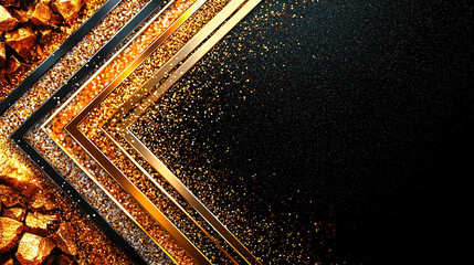 Abstract Gold and Black Frame
