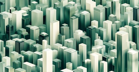 Obraz premium Abstract background with 3D cubes in shades of green